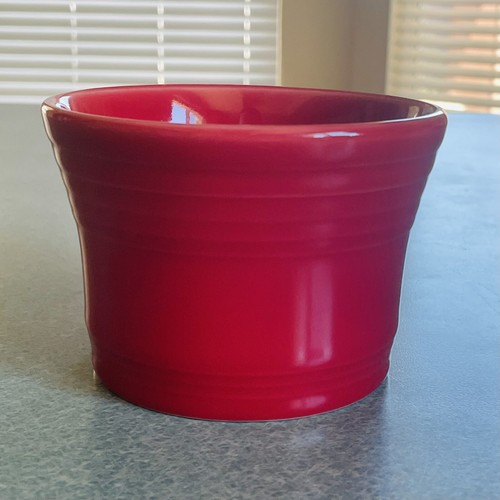 FIESTA HLC Scarlet Red Small Crock Flower Pot Utensil Holder 3.25”x 4