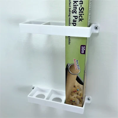 Tin Foil / Cling Film / Grease Proof Paper Mount Bracket Holder Organiser For Ki