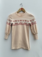 Chloé Girls Fair Isle Knit Jumper Pink Designer Cotton Wool Sweater 6–7 Years
