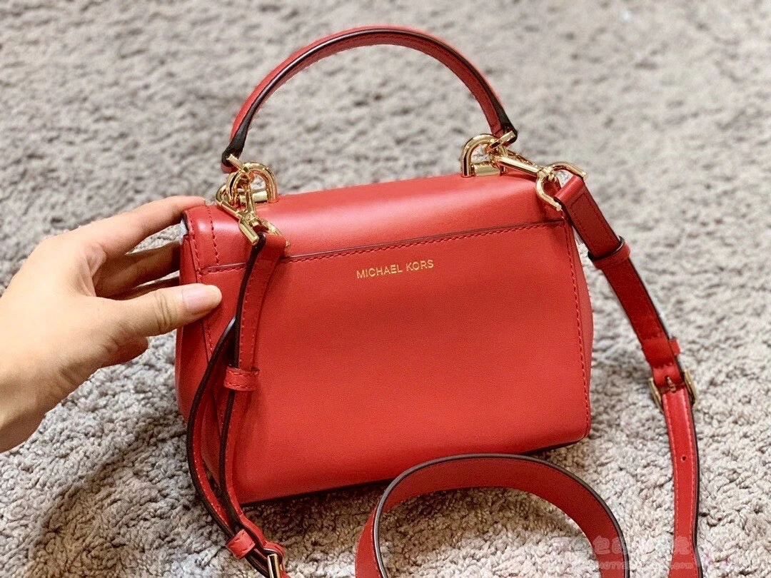 NWT Michael Kors Ava Mini Crossbody Handbag Bright Red 32T8GF5M1L