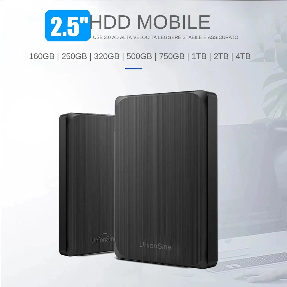Gaming Hard Disk Esterno USB3.0 500GB 750GB 1TB 2TB 2,5" Portatile Memoria HDD