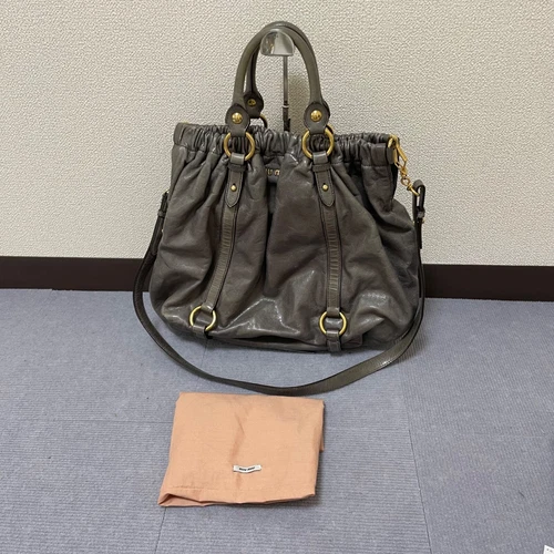 MiuMiu 2way grey leather Handbags, 2way, Shoulder bags