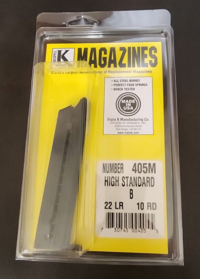 High Standard MODEL B B-US HB GB - TRIPLE K 405M Magazine 10 Round 22 22lr NEW