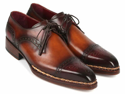 Paul Parkman Norwegian Welted Cap Toe Derby Shoes Bordeaux Brown  (ID#8508-BRW)