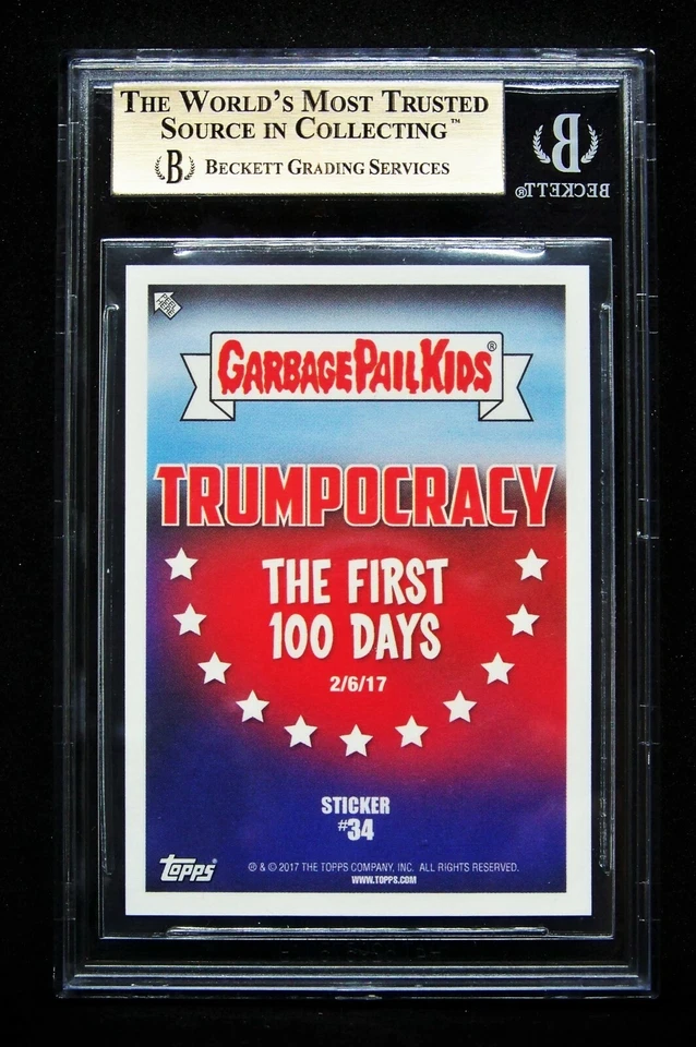 GPK 2017 Trumpocracy The First 100 Days #34 Down Under DONALD, trump BGS 9.5 GEM - Image 2 of 2