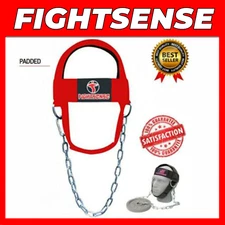 FIGHTSENSE Head Neck Harness Strap Neck Support  Lifting With Chain Red