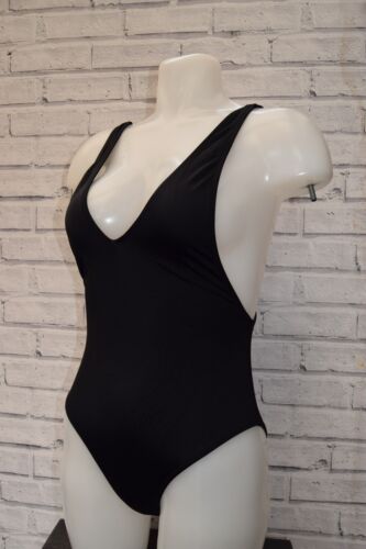 NEW   Missguided Ultimate Plunge Swimsuit BLACK SIZE  UK 14 EU 42            B25 - Picture 1 of 3