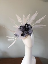 designer COUTURE ASCOT modern Audrey Hepburn black white cream my fair lady BNWT