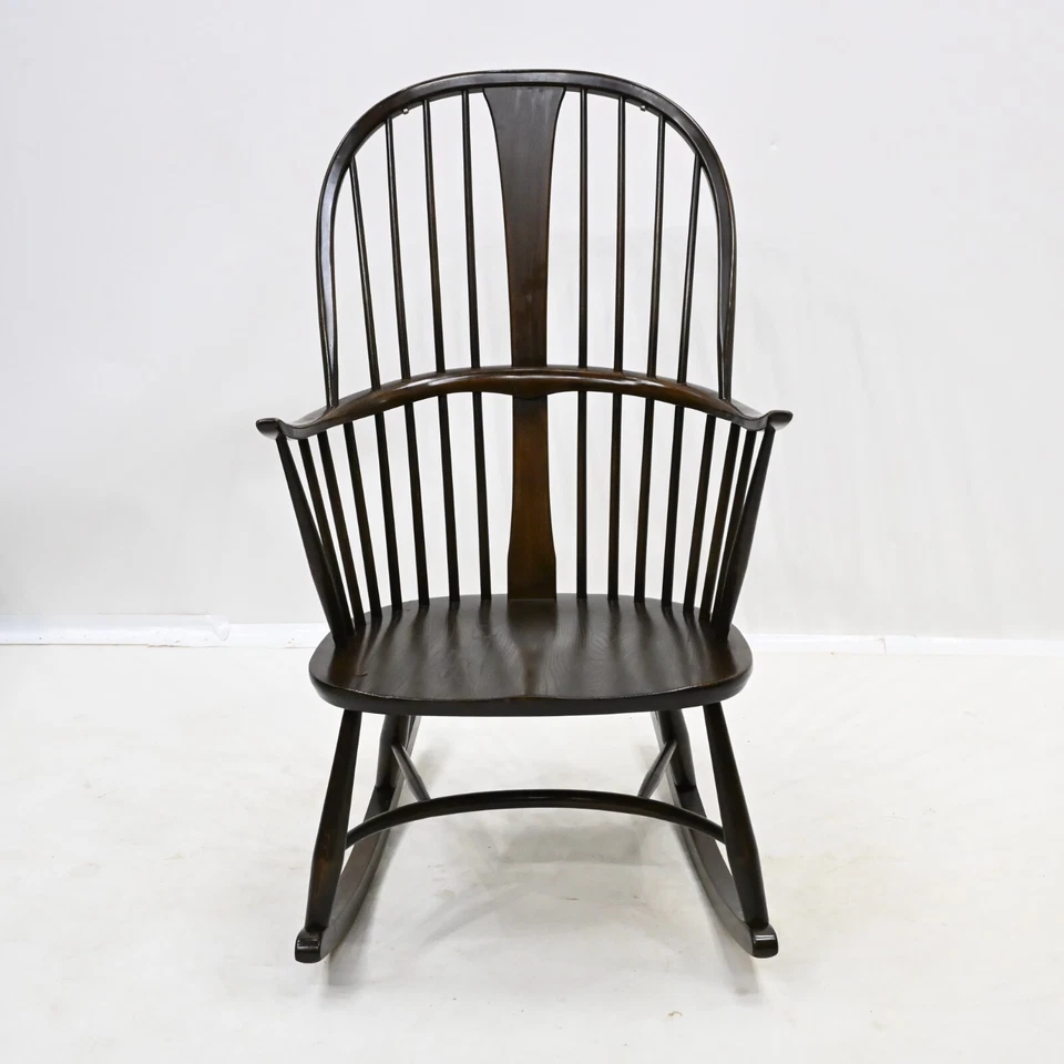 Ercol Chairmakers Chair Rocking Chair Dark Finish Model 912 FREE UK Delivery - Image 3 of 4