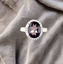 Amethyst Gemstone 925 Sterling Silver Ring Handmade Jewelry All Size For Gift