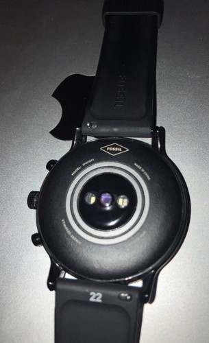 Mens Fossil Gen 5 Smartwatch Carlyle HR 1408 - Black with Black Silicone | eBay
