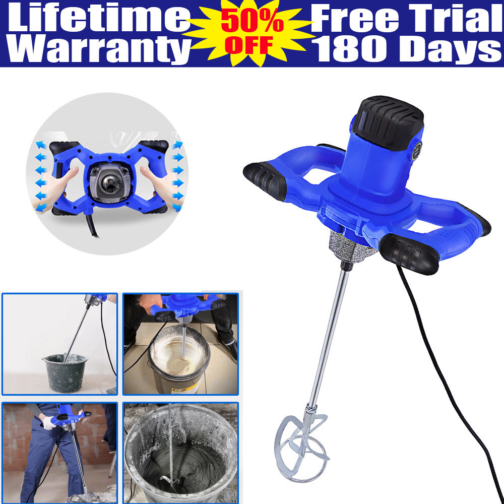 Electric Cement Paddle Mixer 3000W Portable Concrete Mortar Mixing Machine UK