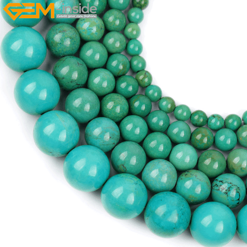 Old Turquoise Stone Beads For Jewelry Making 15" Wholesale Gemstone Loose Beads - Afbeelding 1 van 57