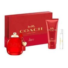 COACH LOVE 3 PCS EAU DE PARFUM 3OZ /0.25 OZ BODY LOTION 3.3 OZ  GIFT SET