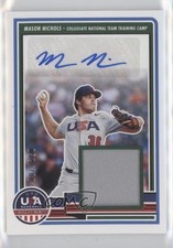2023 USA Baseball Stars & Stripes Signature Materials Mason Nichols Auto n5h