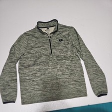 Men  s Mossy Oak  Zip Pullover Sweatshirt Green Size Large