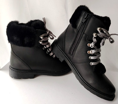 Clarks Mädchen Astrol Hiker K Schneestiefel Leder Reißverschluss Gr. 29 30 Neu