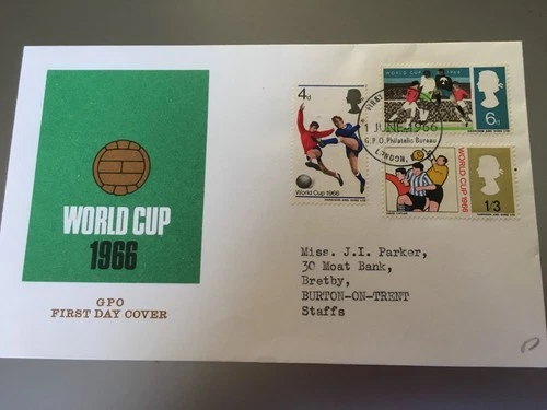 GB STAMPS RARE FIRST DAY COVER 1966 WORLD CUP PHOSPHOR