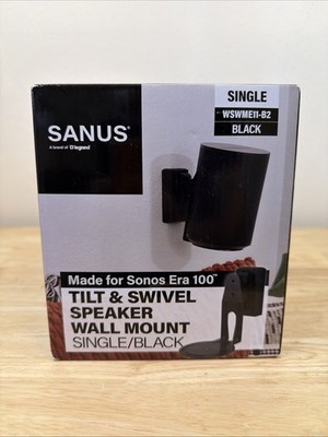 1 x Sanus WSWME11 Sonos Era 100  Adjustable Speaker Wall Mount Black or White