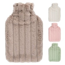 Wärmflasche 30x21cm mit Plüsch Bezug Bettflasche groß Wärmeflasche 1,7 Liter