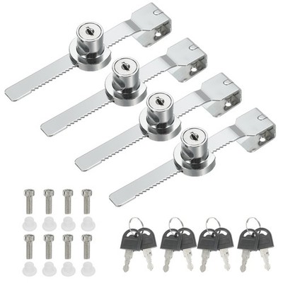 Showcase lock, 4 pieces different keys for showcase wardrobe, silver