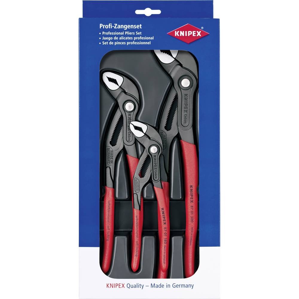 Jeu de pinces Knipex 00 20 09 V02 lot de 3 pièces pour réglage précis en atelier