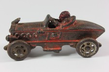 1920's Cast Iron Race Car A.C. Williams Red Bob Tail Speedster Original