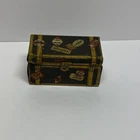 Marx Vintage Tin Litho Travel Steamer Trunk Luggage With Decals