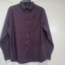 Marc Anthony Men's Button Down Long Sleeves Dress Shirt Slim Fit XL Dark Purple