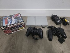 Sony PlayStation 2 PS2 Slim SCPH-79001 Silver Console Bundle Tested Working Read