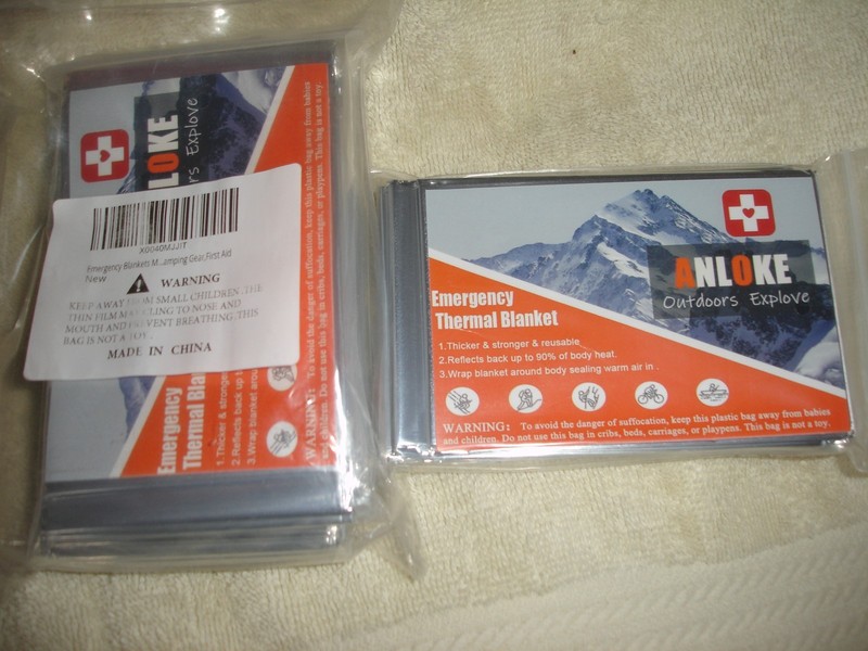 4 Pack Emergency Thermal Blanket Survival, 82” x 52” Mylar Blanket