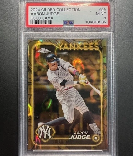 2024 Aaron Judge Topps Gilded Collection Gold Wave 01/10 PSA 9