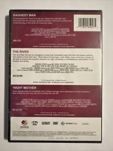 SISSY SPACEK COLLECTION~RAGGEDY MAN~THE RIVER~'NIGHT MOTHER~2013 DVD NEW - Picture 2 of 2