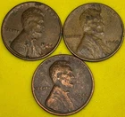 1944 1944D & 1944S  Abraham Lincoln Wheat Penny One Cent Coin Lot Ungraded   X15