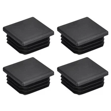 4Pcs 32x32mm(1.25inch) Plastic Tubing Plug Square Post End Caps Black