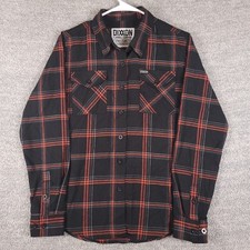 Dixxon Flannel Shirt Womens Med Black Orange Form And Function Plaid Long Sleeve