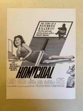 Homicidal Release Schedule May 1961 William Castile, ultra rare!