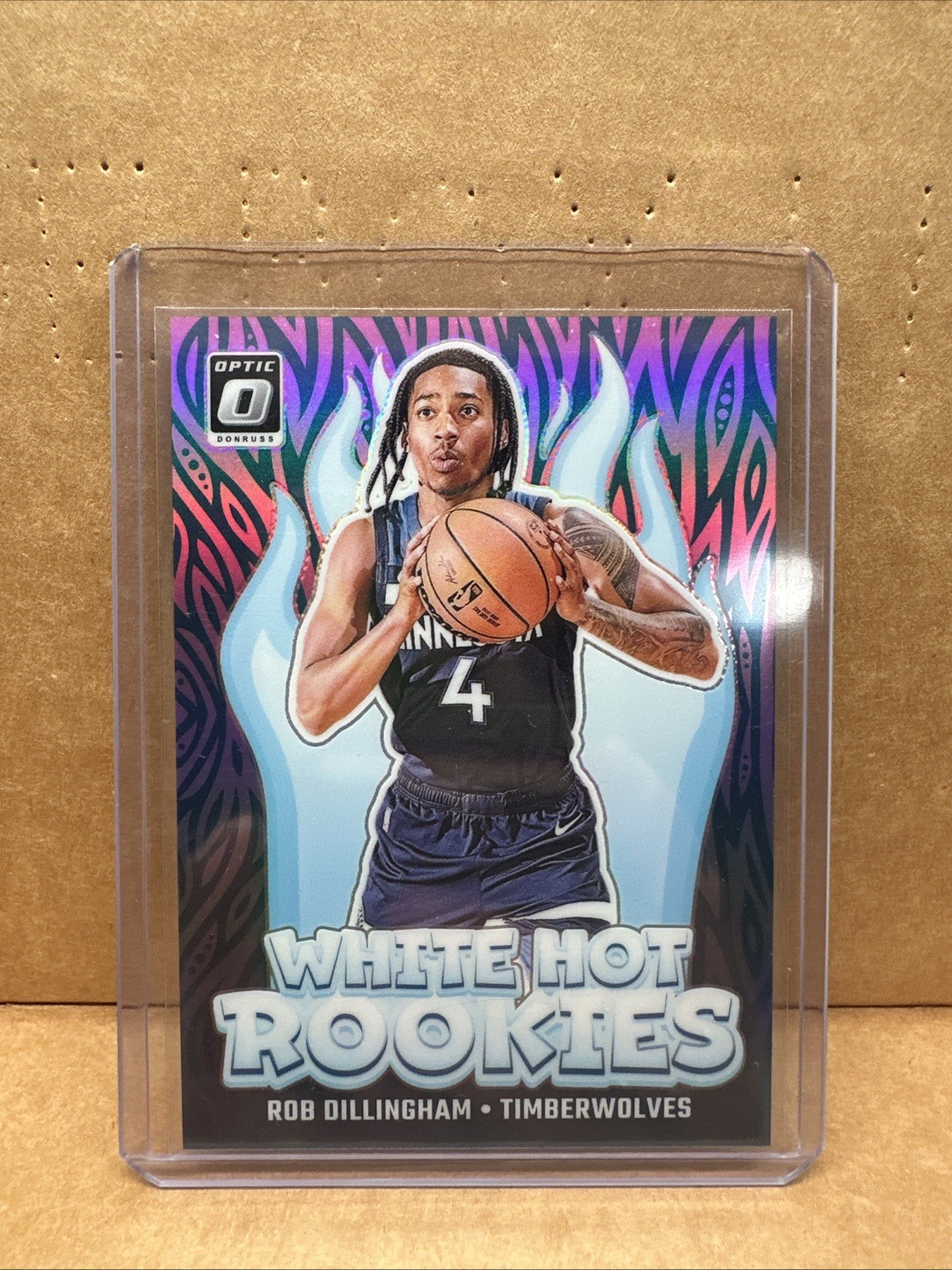 2024-25 Optic Donruss Rob Dillingham Pink /25 White Hot Rookies RC Timberwolves