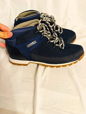 Timberland A1G98 Mid Top Athletic Sneakers Blue Gray Black Lace Up Breathable