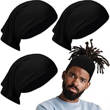 4 Pcs Dreadlocks Tube Sock Wide Elastic Headband Loc Cap Long Hair Black