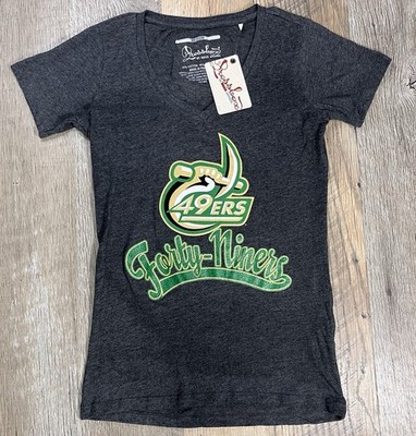 CHARLOTTE 49ERS Team Logo T-Shirt Women's Medium Heathered Gray Pressbox Tee NWT