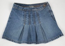 OLD NAVY GIRLS SIZE 8 BLUE DENIM PLEATED SKORT COTTON