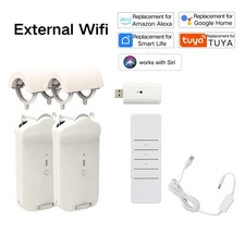 Smart Curtain Opener Automatic (2 Pack) with External USB Wifi Hub