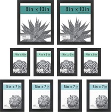 Gallery Essential Picture Frame Set 4x6 5x7  8x10 Black Woodgrain Gallery Wall