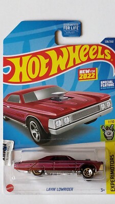 Hot Wheels 2022 Layin' Lowrider - Experimotors Series 7/10 - Red Diecast Car