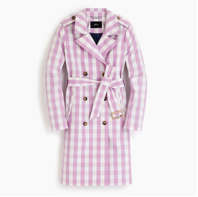 $300 J.Crew 2011 Icon trench in oversized gingham-L1064-GINGHAM PINK-00,0-NWT