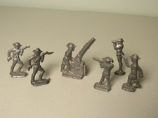 Lot of 6 Vintage Toy Lead Soldiers Unmarked and Unpainted