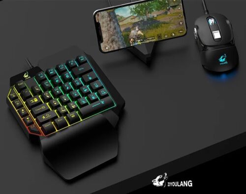ZIYOULANG One Handed Gaming Keyboard Left Hand Mechanical Backlit RGB Portable - Picture 4 of 12