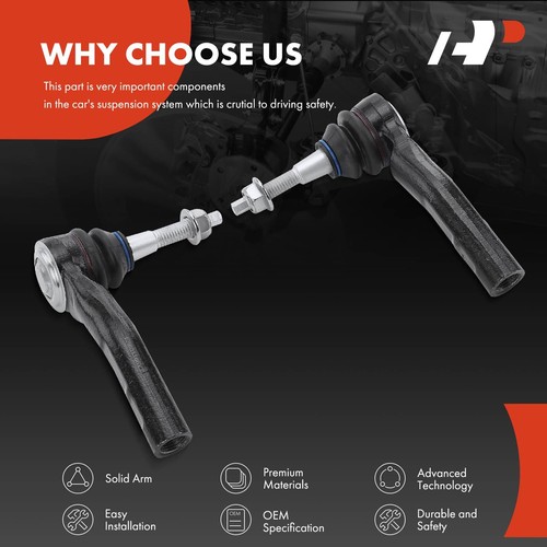 2Pcs Tie Rod End Outer for Cadillac XTS 13-19 Buick Allure LaCrosse XTS Saab 9-5 - Picture 5 of 9