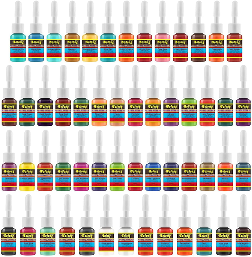Ink Set 54 Complete Colors Pigment Kit 1/6Oz (5Ml) Tattoo Supply for Tattoo Kit - Picture 5 of 12